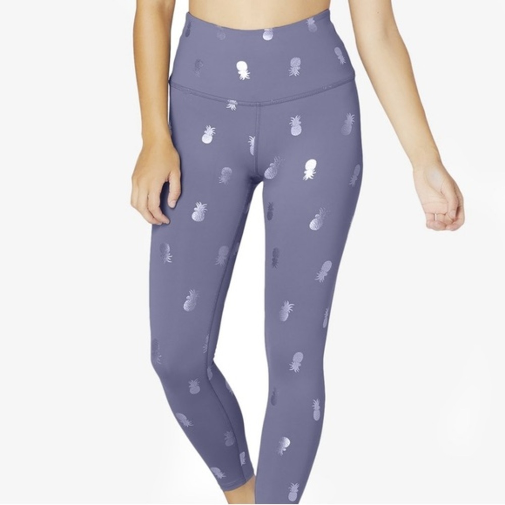 Beyond Yoga Purple Pineapple Metalic Leggings